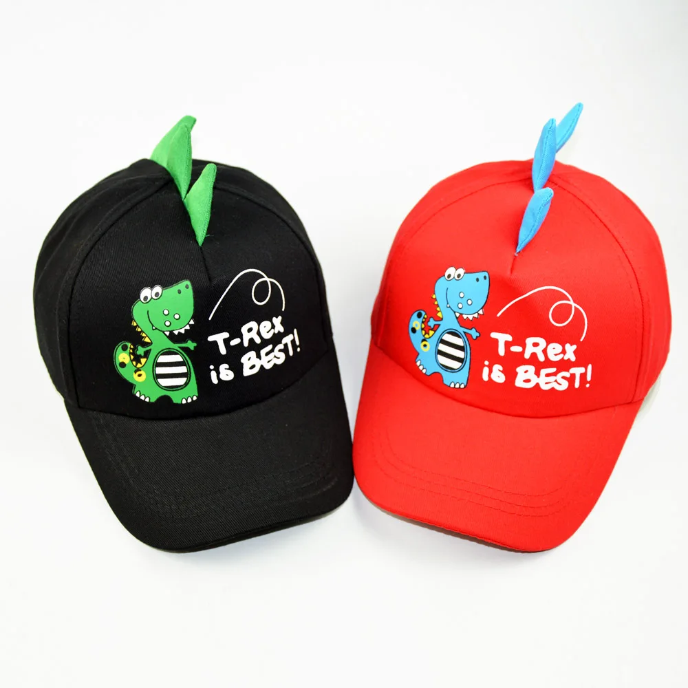 

New Child Cartoon Dinosuar Baseball Cap Boys Girls Lovely Cotton Kids Cap Spring Summer Anti-UV Sun Hat 2-8 Years Adjustable