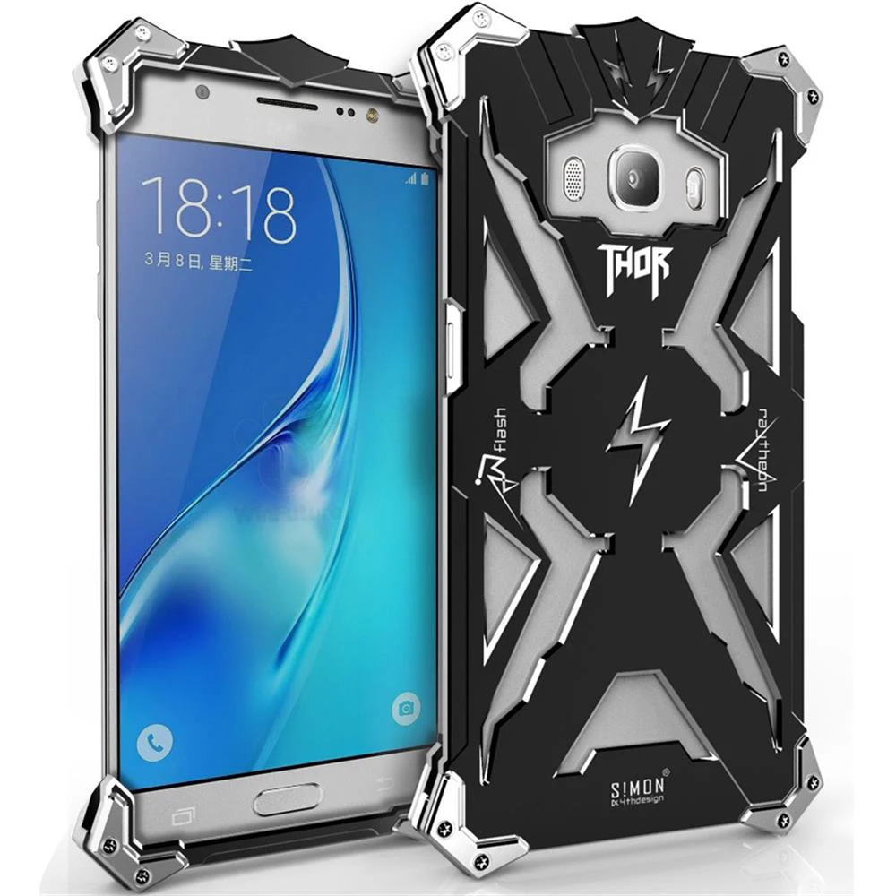 Simon Design THOR IRON MAN Phone Case For SAMSUNG Galaxy J7 2015 2016 Anti-knock Metal Aluminum Tough Armor Back Cover |