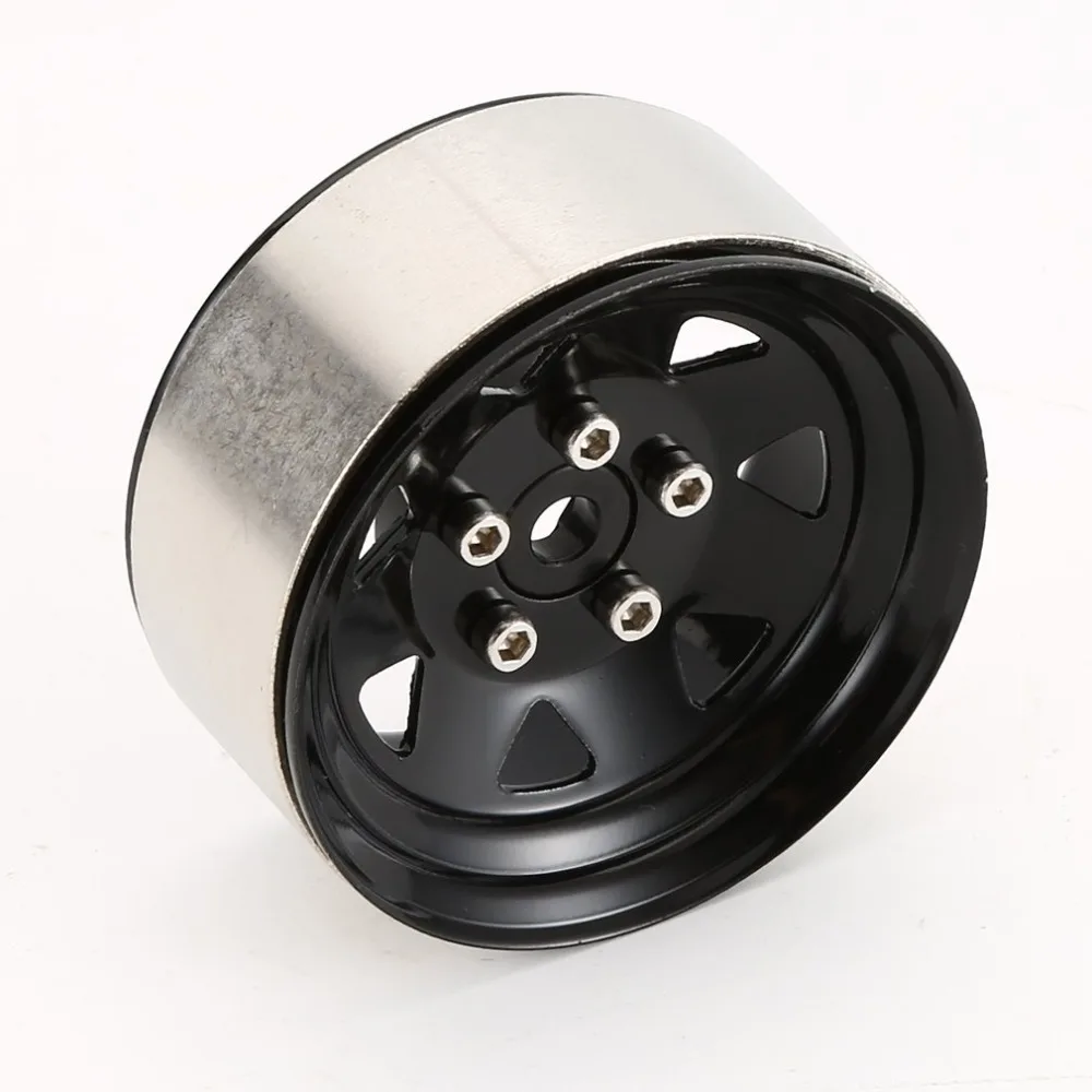 

4PCS Rim Beadlock 1.9 Inch Crawler Alloy for 1:10 RC Rock Crawler Car Axial SCX10 RC4WD TAMIYA CC01 RC Truck Wheel Hub