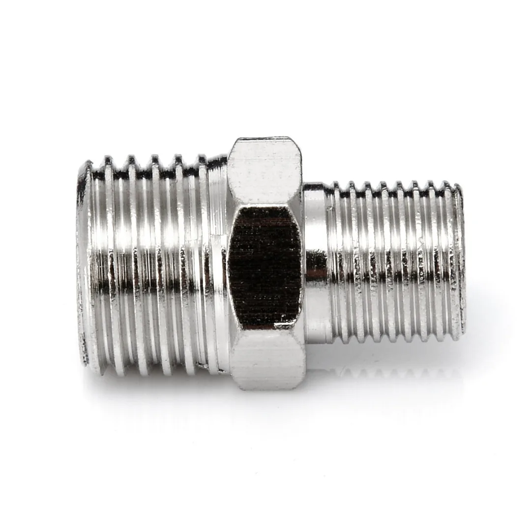 1pc Chrome-plating Copper Airbrush Hose Adaptor 1/4" BSP Male to 1/8" BSP Male Fitting Connector
