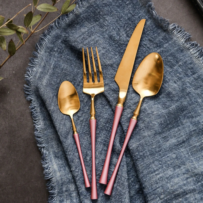 pink gold cutlery (8)