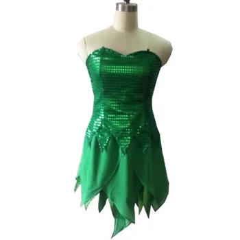

2017 Tinker Bell Fairy Cosplay Costume Customize Tinkerbell Cosplay Dress Only Dress No Wig No Wing