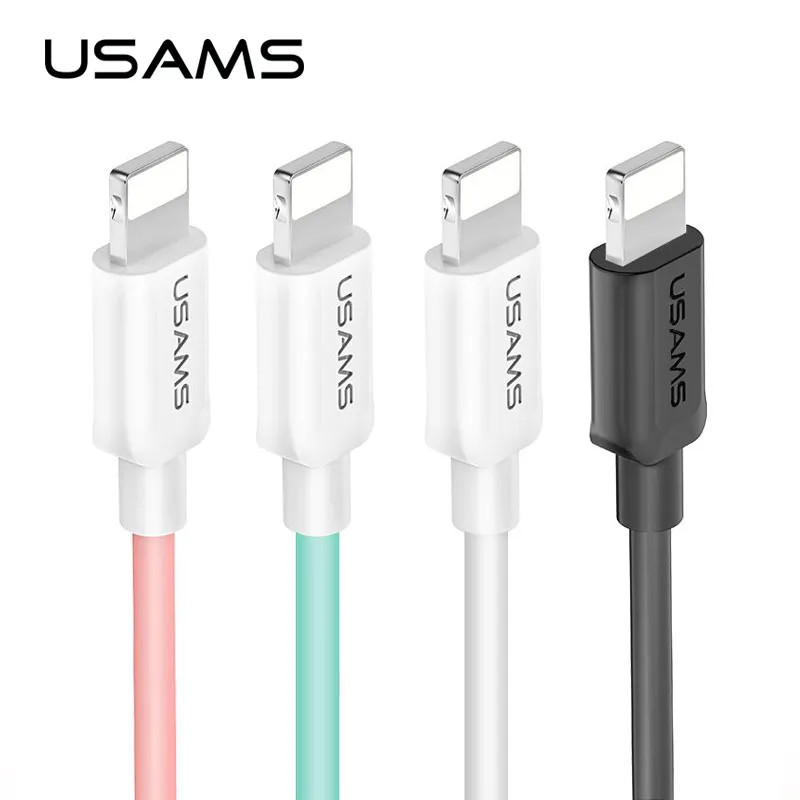 USB кабель для передачи данных для iphone, USAMS 2A быстрое зарядное устройство, зарядный кабель для iphone 5S X 8 7 6s 5 se для iPad с ios 12 11 10 9 8