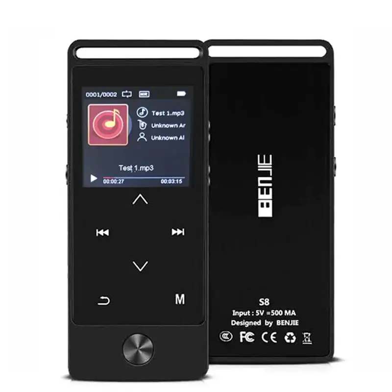 Ceny Zaktualizowana wersja dotykowy przycisk Bluetooth odtwarzacz MP3 8GB oryginalny BENJIE S8 bezstratny odtwarzacz muzyki ekran Menu HD z radiem FM