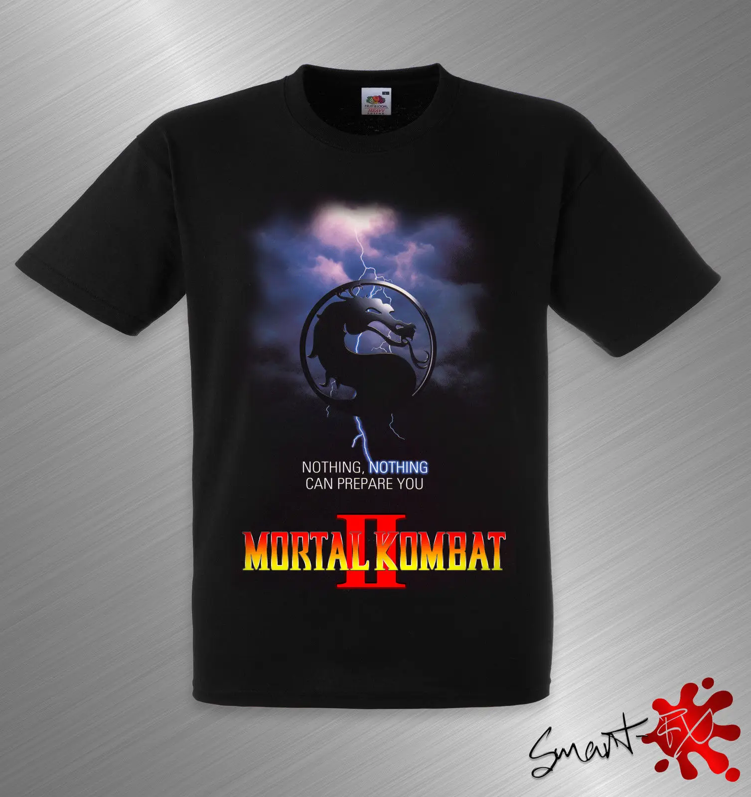 Черная футболка премиум класса Mortal Kombat свободная из 100% хлопка крутая