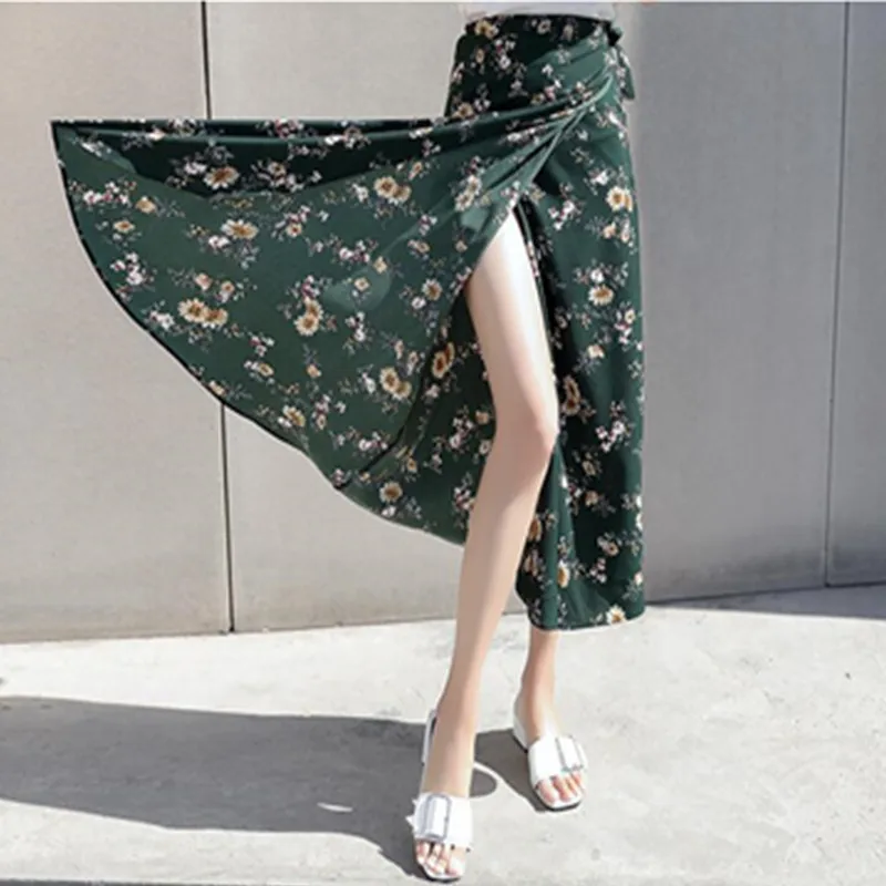 

Women Skirt Summer A-Line Skirts Digital printing Elegant vestidos High Waist Vintage Skirts