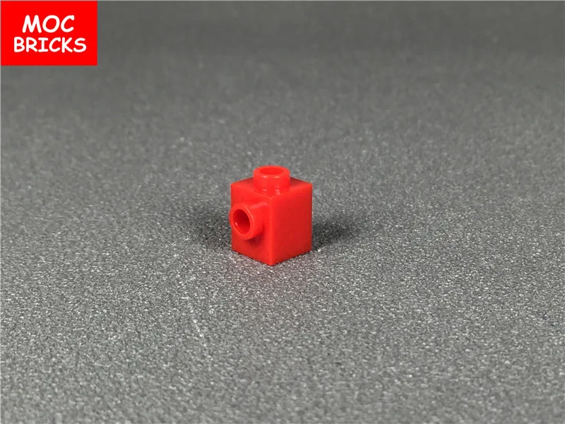 Кубики MOC 10 шт./лот модифицированные цветные кирпичи 1x1 со шпилькой на 1 стороне