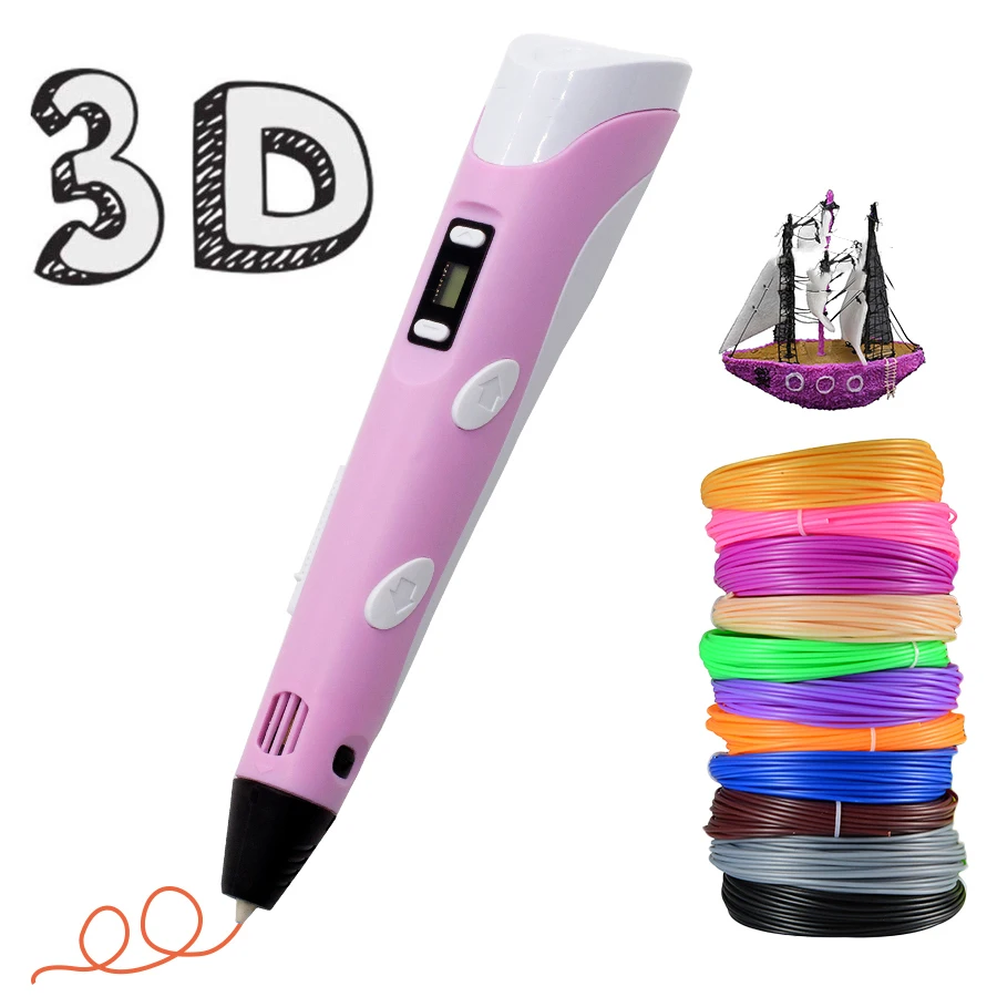 

Printing 3D Pen kids Drawing With Lapiz 3D With PLA Filaments Mais Vendidos Printing 3D Pen Birthday Gift Canetas Criativa