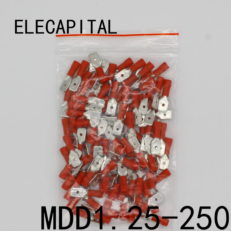 

MDD1.25-250 male Insulated Spade Quick Connector Terminals Crimp Terminal AWG MDD1-250 100PCS/Pack MDD
