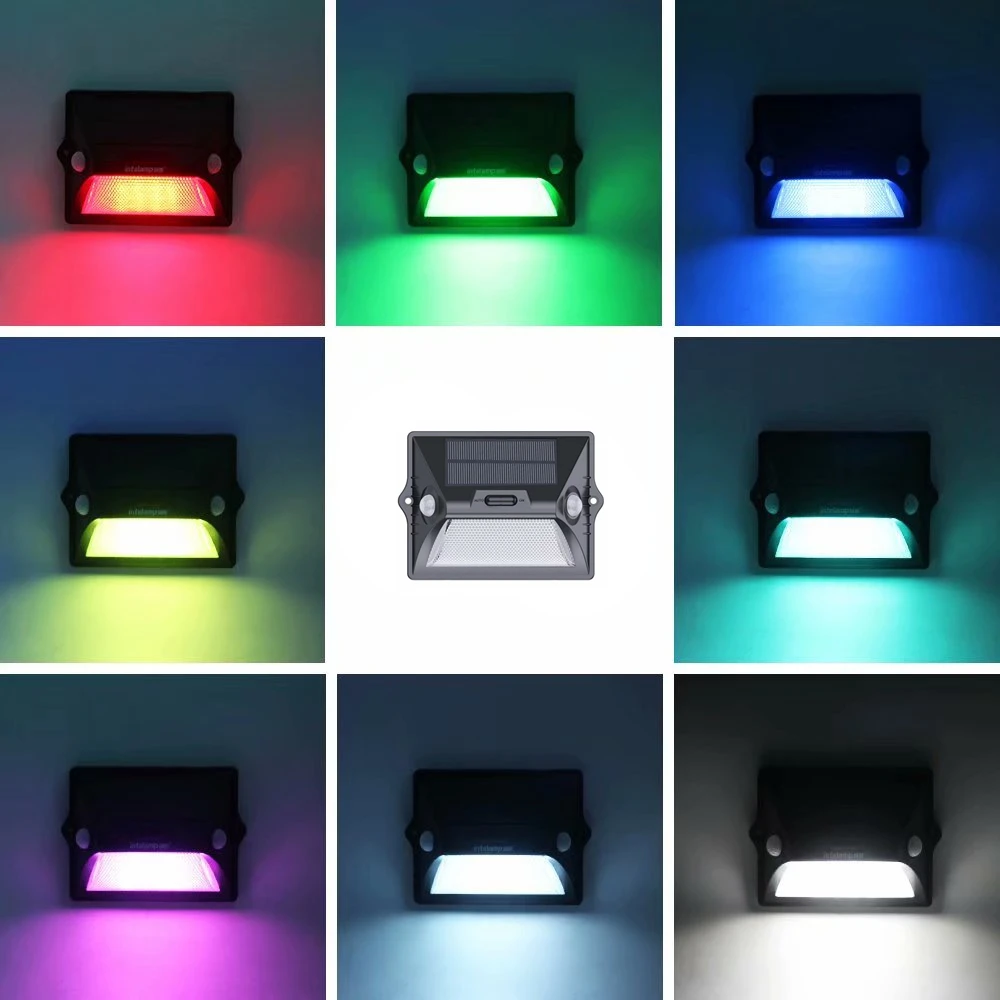 Solar Light Outdoor Dual PIR Motion Sensor Solar Powered Lamp 180 Degree Sensor Wall Lamp RGBW LED Waterproof Garden Solar Light