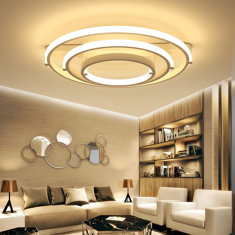 

New Circle Rings designer Modern led ceiling lights lamp for living room bedroom Remote control ceiling lamp fixture