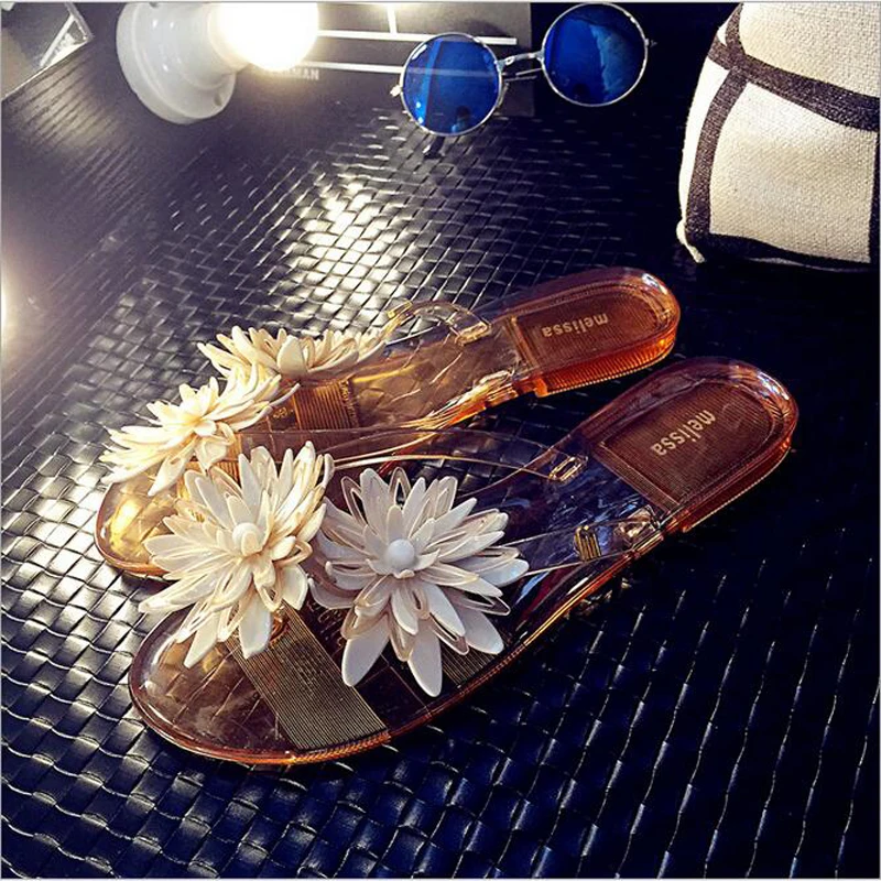 2016 New FASHION Summer Hot Women Sandals With Beautiful Camellia Flower Sweet Flip Flops