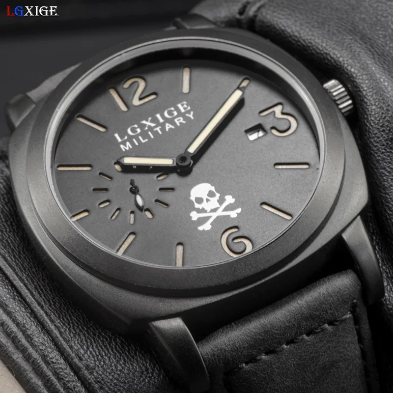 Для мужчин S Часы Топ бренд класса люкс кожаный ремешок спортивных коричневый армия Военная Униформа кварцевые часы Для мужчин наручные