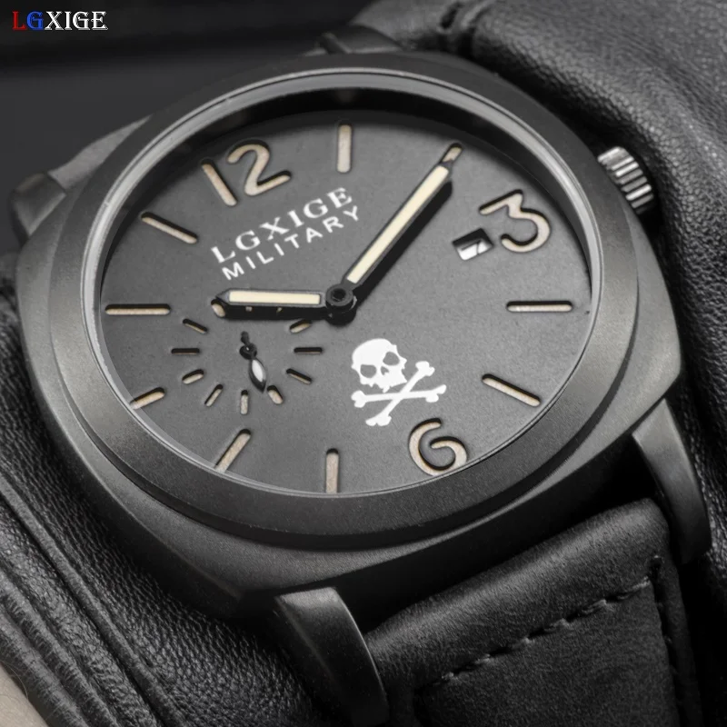 

Mens Watches Top Brand Luxury Leather Strap Sports Brown Army Military Quartz Watch Men Wrist Watch Clock saat relogio masculino