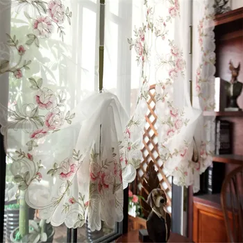 

Free Shipping voile lifting curtains Balloon Romantic shades finished curtains fan curtain draw ribbon short curtain