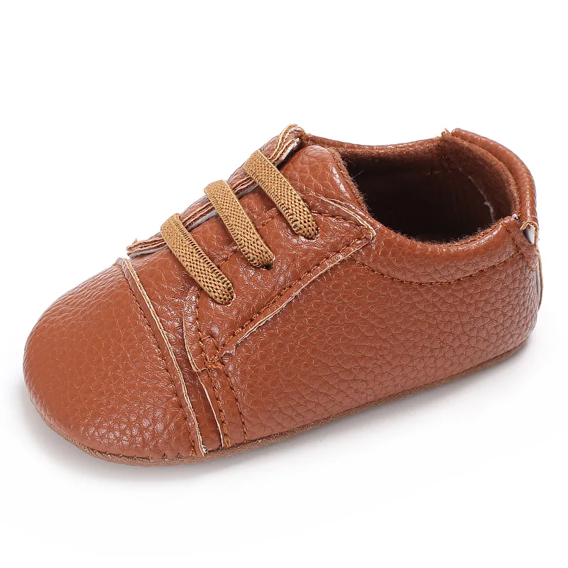 Демисезонная нескользящая обувь для маленьких мальчиков и девочек 0-1 лет с резиновой подошвой - Цвет: Коричневый
