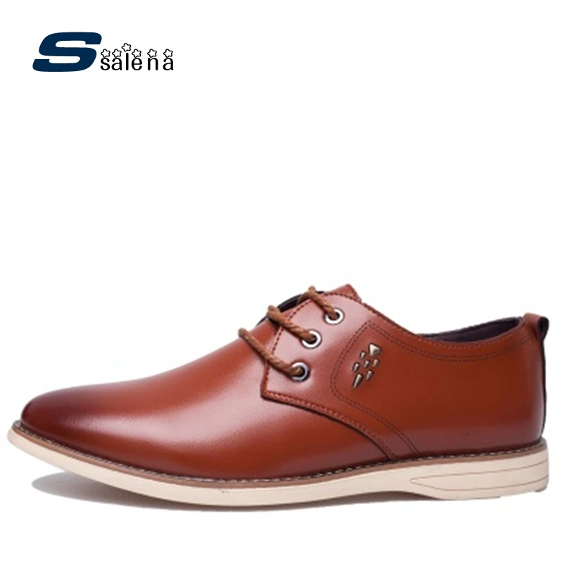 

Male Casual Shoes High Quality Lace-Up Men Flats Leather Light Brand Male Shoes AA20300