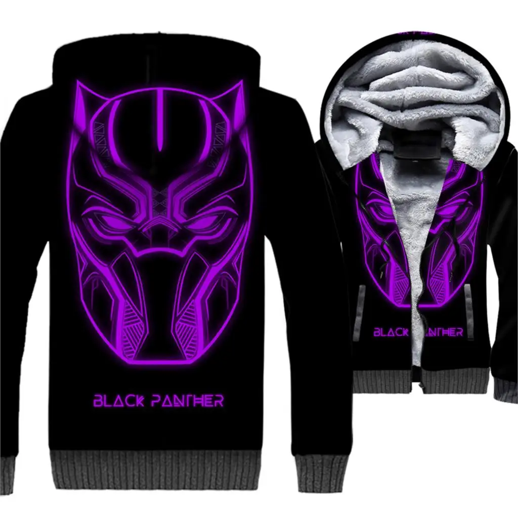 

Super Hero Black Panther Movie Hoodies Men 3D Jackets Killmonger Sweatshirt Winter Thick Fleece Warm Hip Hop Cool Wakanda Coat