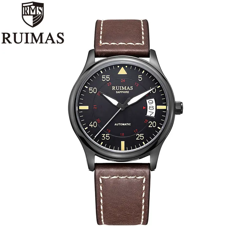 Ruimas التلقائي الميكانيكية ووتش رجل الفاخرة الأعمال الكلاسيكية Miyota أعلى العلامة التجارية مضيئة الذكور الساعات الرجعية ساعة اليد Relogio Ruimas التلقائي الميكانيكية ووتش رجل الفاخرة الأعمال الكلاسيكية Miyota أعلى العلامة التجارية مضيئة الذكور الساعات الرجعية ساعة اليد Relogio