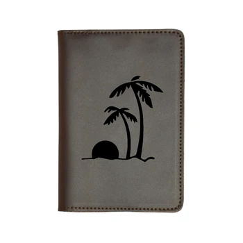 

Palm Trees At Sunset Travel Passport Cover New Travel Accessories Crazy Horse Leather Card Functional Passport Holders
