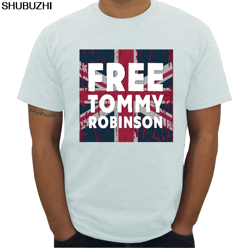 

Free Tommy Robinson shubuzhi men t-shirt high quality fashion summer cool hip-hop cotton t shirt print tees and tops sbz5298