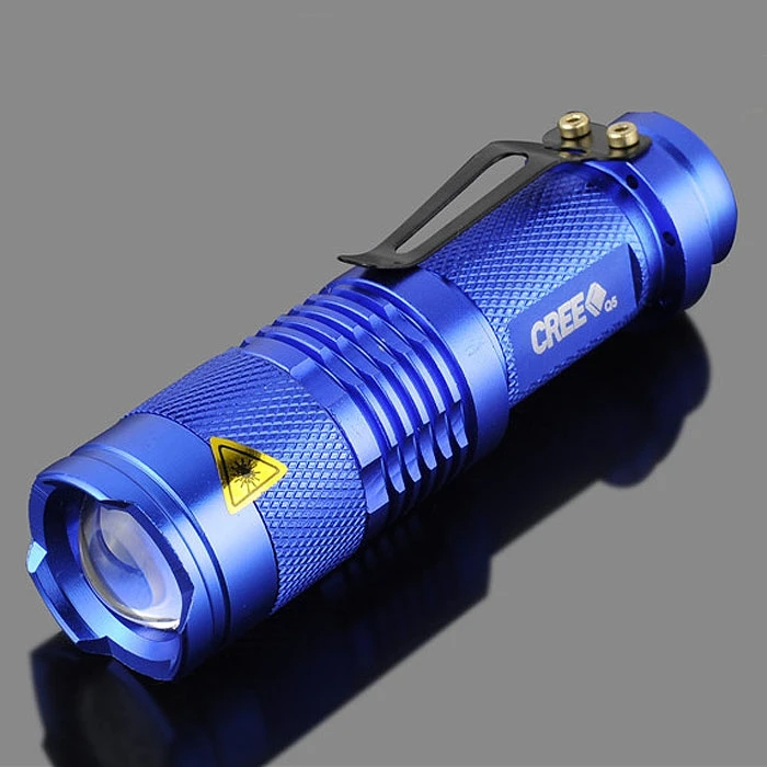Blue Portable Mini CREE Q5 Zoomable 1200 Lumen LED Flashlight Torch Lamp AA For Best Price