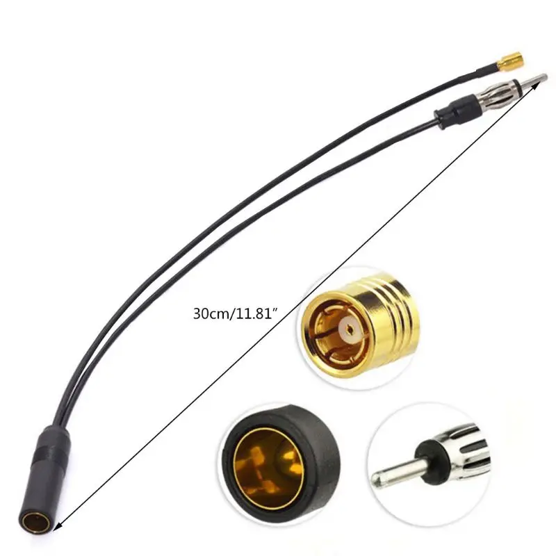 

Active Dab+FM/AM SMB Cable Aerial DIN Splitter Accessory Antenna Converter Wireless Adapter Lead Vehicle Car Radio Plug