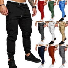 Europe and the United States 2019 hot new men's fashion jogging pants fashion men's casual tether elastic sweatpants trousers