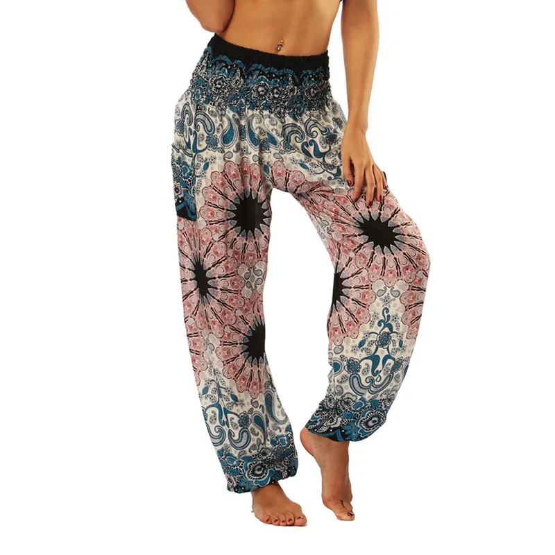 

Women Thai Harem Trousers Boho Festival Hippy Smock High Waist Pants