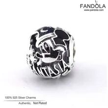 DIY Подходит для Pandora браслет волшебник Микки фантазия 75-й юбилей амулеты серебряные бусины 925 пробы