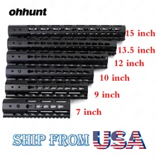 Ohhunt тонкий стиль " 9" 1" 12" 13," 15" AR15 поплавок Keymod Handguard Пикатинни для охоты тактический прицел крепление