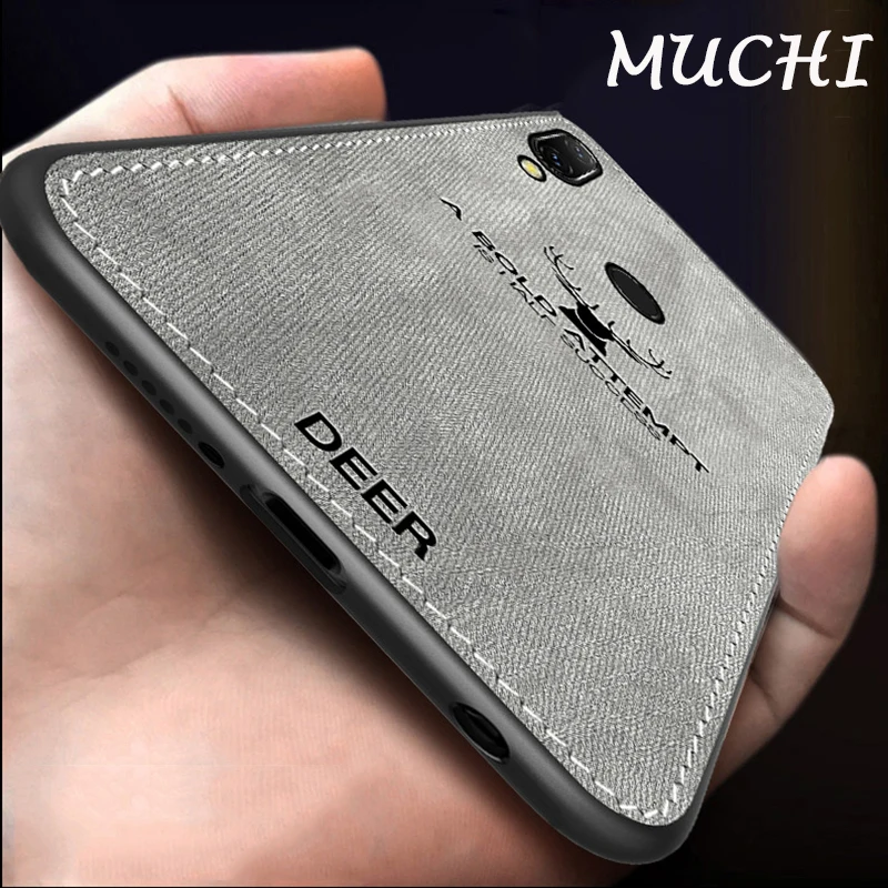 

MUCHI For Huawei Honor 8C Case Classical Fabric Cloth Soft Silicone Frame Back Cover For Honor 8C Honor8C Phone Cases