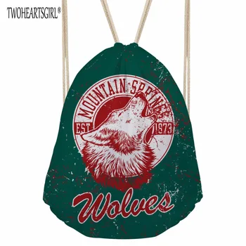 

TWOHEARTSGIRL Animal Printing Backpack Women Drawstring Bag Casual Travel Beach Bags Boys Girls School Bags String Shopping Bag