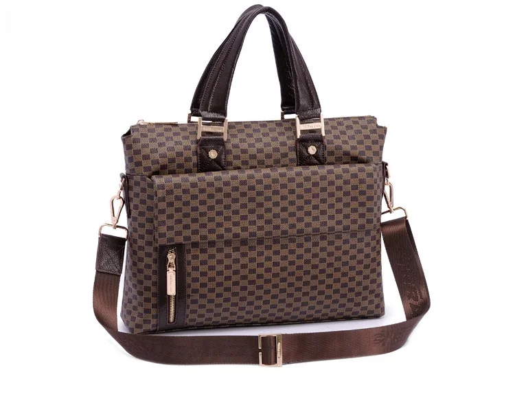 Mens Leather Bag Crossbody Tote Handbag Shoulder Bags Casual Handbags Zipper Brown High Quality8