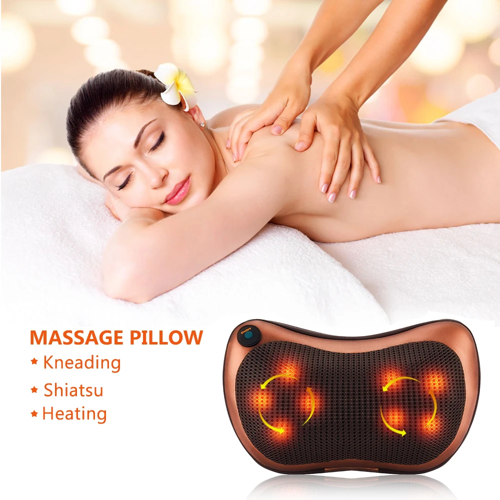 Relaxation Massage Pillow Electric Shoulder Neck Infrared Heating Massager Car Home Shiatsu Massage Tool Relieve Stress Pillow