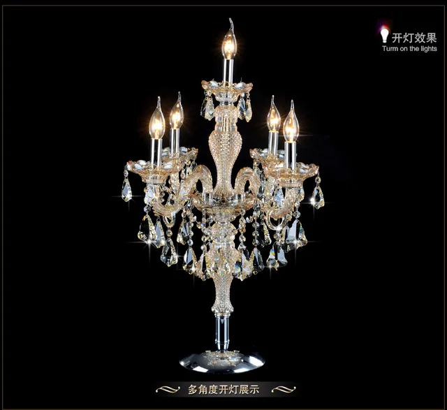 Us 149 15 5 Off Luxury Fashion Lights Crystal Table Lamp Bedroom Cognic Color E14 Candle Wedding Home Decoration Light In