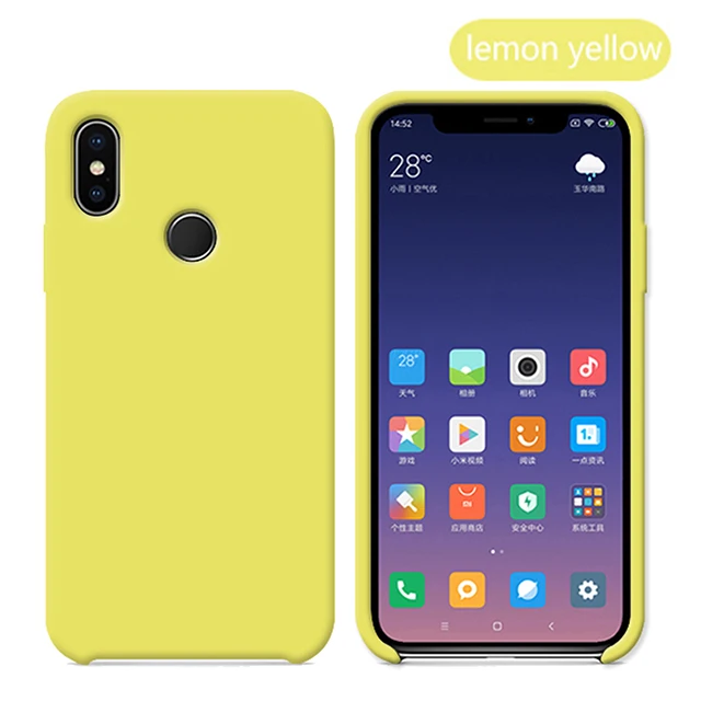 Роскошный жидкий силиконовый чехол для телефона для Xiaomi mi A2 8 SE mi x 2S Max 3 mi 8 lite 6X силиконовый резиновый противоударный чехол - Цвет: lemon yellow