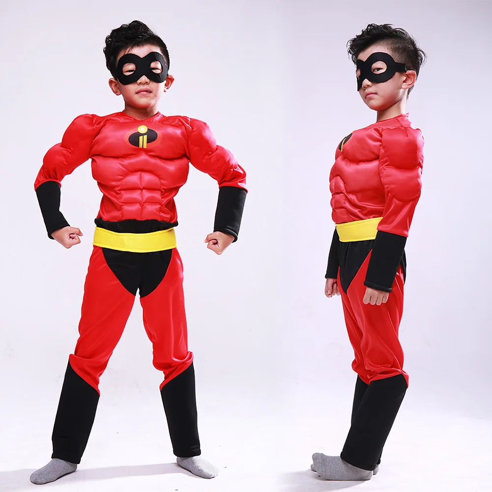 

2018 New Kids Carnival Clothing Children Agent Superman Bob Parr The Incredibles Halloween Cosplay Party Role Play Costume