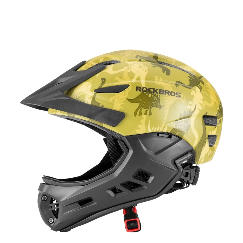ROCKBROS мотоциклетный детский шлем сверхлегкий детский шлем для мотокросса открытый спортивный шлем для катания на коньках защитный шлем - Цвет: Цвет: желтый