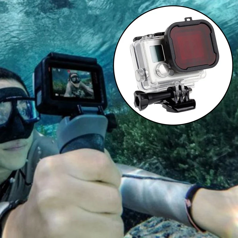 

3 Colors Underwater Diving Dive Filter Lens Cover Cap For GoPro Hero 6 5 Housing For Go Pro Sport Action Camera Accessories