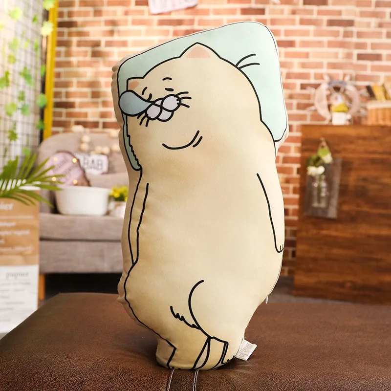 50CM Cartoon Lovely Sad Disability Read Orange Cat Pillow Dolls For Children's Home Decoration Toys | Игрушки и хобби