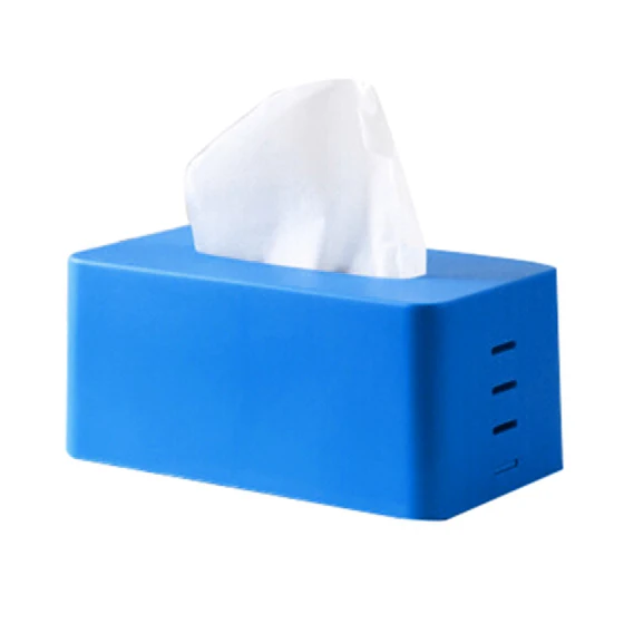

New-rectangular Plastic facial tissue napkin box toilet paper dispenser case holder home office decoration (blue) 21.5*9.3*12c