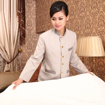 

(10 set-coat&Pant)Autumn and winter PA cleaning service work wear cleaners service long-sleeve hotel room attendant overalls