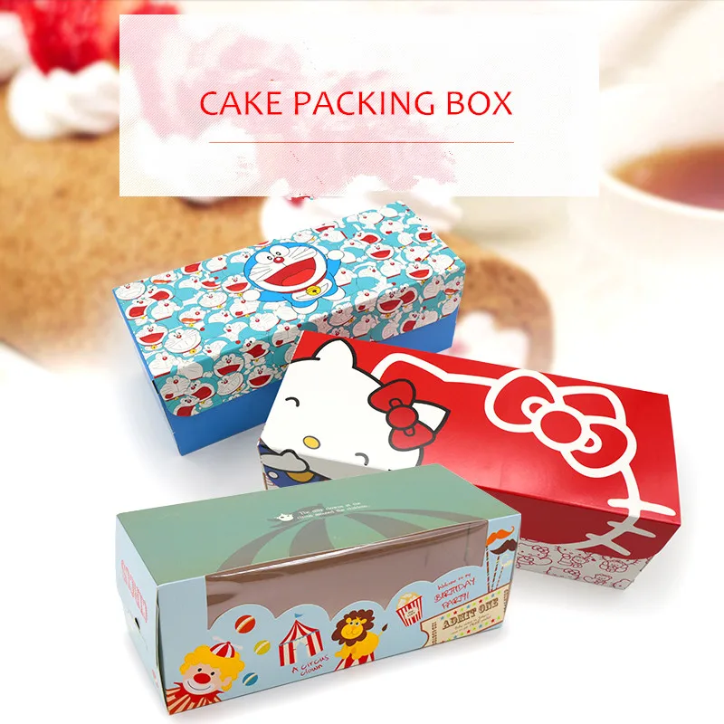 

Bakery Packaging Box, Cute Circus print box, Cake Swissroll Packaging, cupcake pastry box 10PCS Sale
