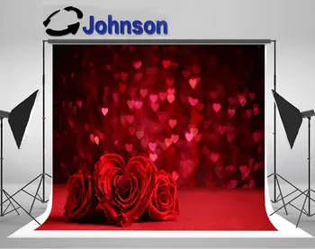 

wedding photography backgrounds Vinyl cloth High quality Computer print Roses Bouquet Hearts Bokeh photo backdrop