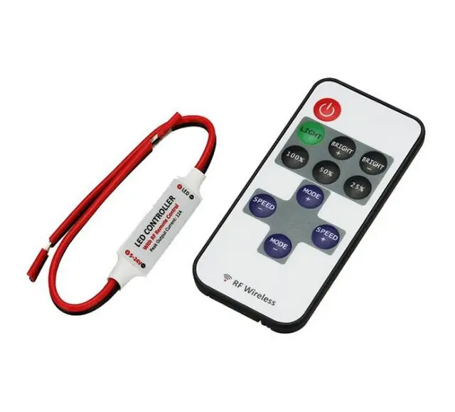 

2pcs Color Remote Control Dimmer DC 12V 11keys Mini Wireless RF LED Controller for led Strip light
