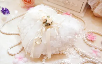 

free shipping Noverty 1PCS Wedding Favors Ring Pillow 3D Heart Design Very Special Unique Ring Pillow Decorations Favor
