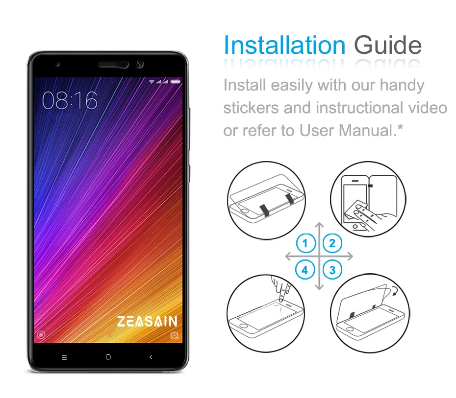 Original ZEASAIN Full Cover Tempered Glass for Xiaomi Mi5s Plus Xiaomi Mi 5s Plus Screen Protector 9H 2.5D Glass Safety Film (6)