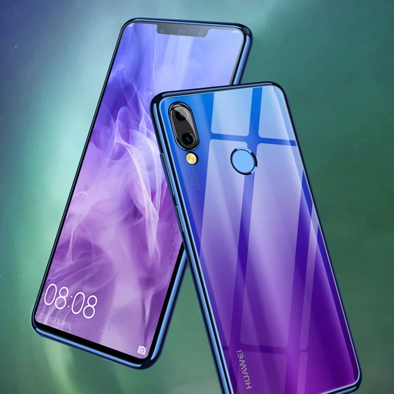 Чехол для Huawei Nova 5 Pro 5i 4 4e 3 3i 3e мягкий прозрачный чехол из ТПУ с Ele покрытием