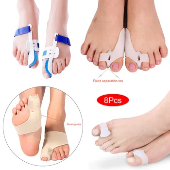 

Newly 8pcs Bunion Corrector Relief Kit Cure Pain Bunion Hallux Valgus Spacers Straighteners Splint Aid